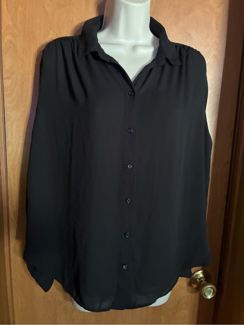 Classic Black Button-Up Women’s Blouse